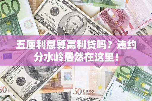 济南五厘利息算高利贷吗？违约分水岭居然在这里！