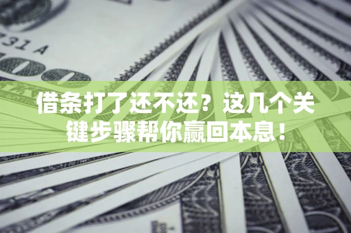 济南借条打了还不还？这几个关键步骤帮你赢回本息！