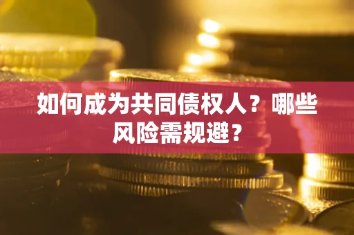 济南如何成为共同债权人？哪些风险需规避？